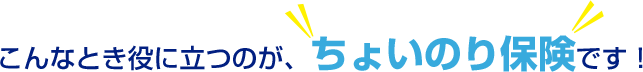 こんなとき役に立つのが、ちょいのり保険です！ 